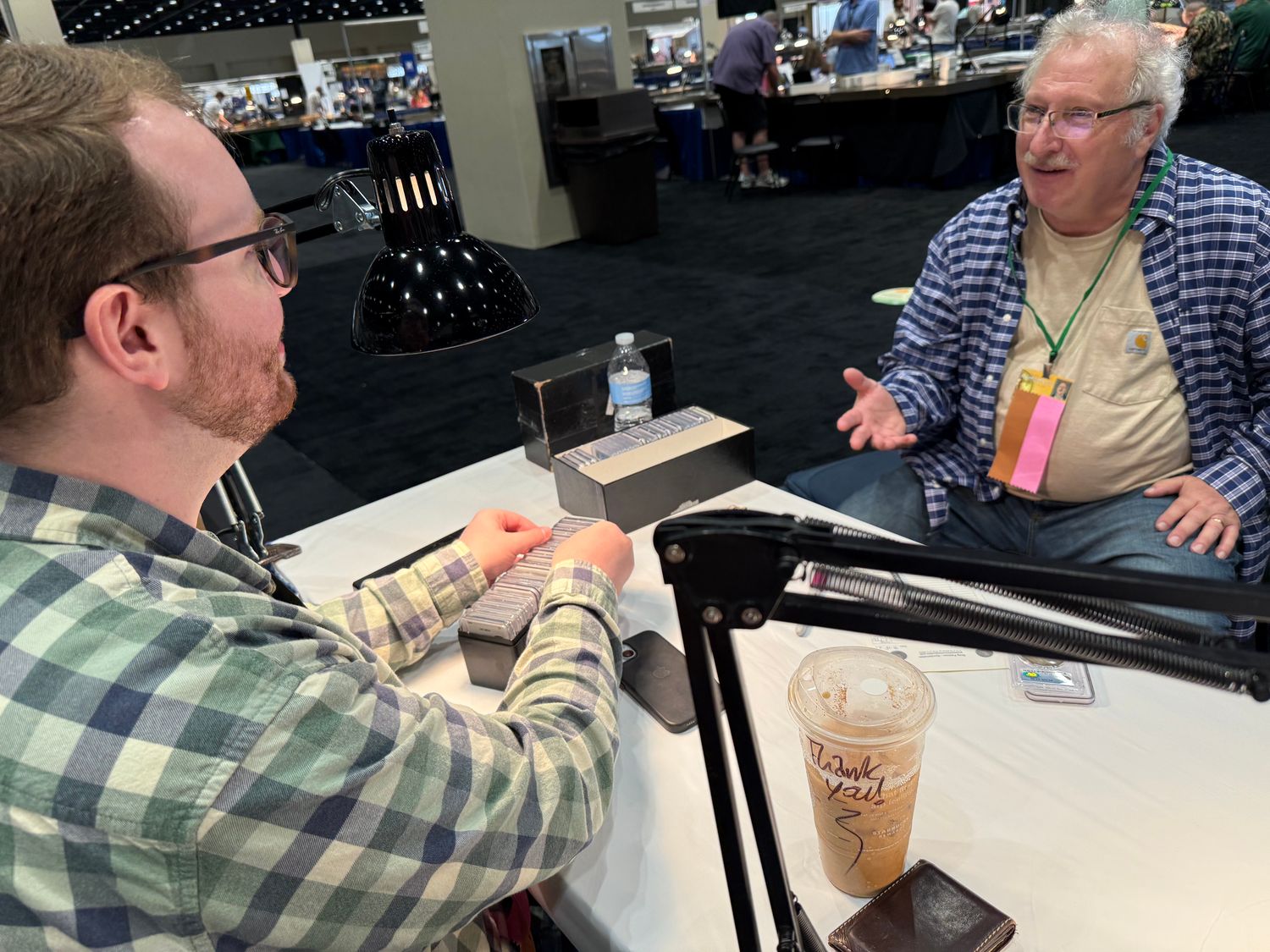 Owen catching up with a favorite wholesaler