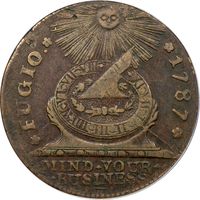1787 Fugio Cent (1c) 4 Cinq 8 Pointed Stars OGH Photo 3