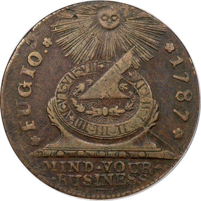 1787 Fugio Cent (1c) 4 Cinq 8 Pointed Stars OGH Photo 3