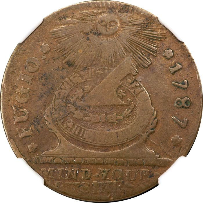 1787 Fugio Cent (1c) States United 4 Cinq Obverse Image