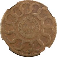 1787 Fugio Cent (1c) States United 4 Cinq Reverse Image