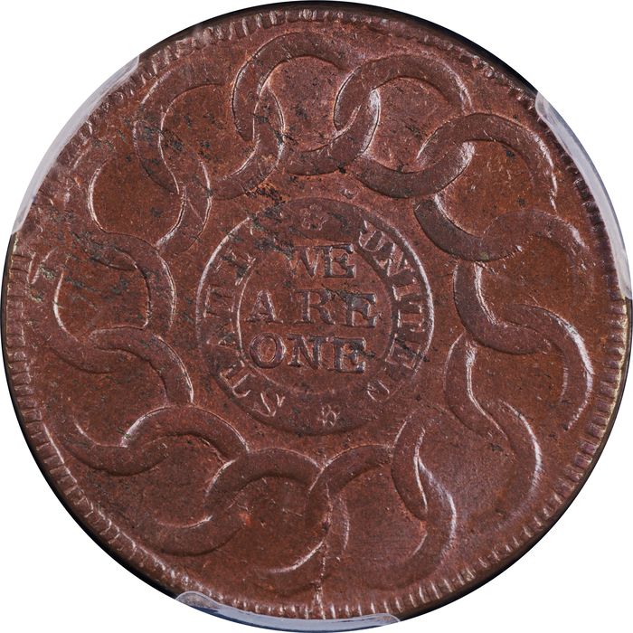1787 Fugio Cent (1c) States United 4 Cinq Reverse Image