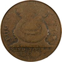 1787 Fugio Cent (1c) United States Cross after Date Obverse Image