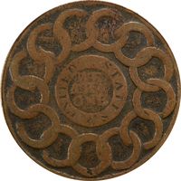 1787 Fugio Cent (1c) United States Cross after Date Reverse Image