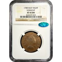 1788 Vermont Half Penny (1/2p) Bust Right Obverse Image