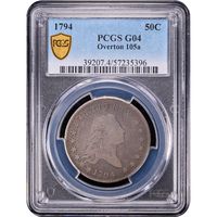 1794 Flowing Hair Half Dollar (50c) O-105a Obverse Slab Image
