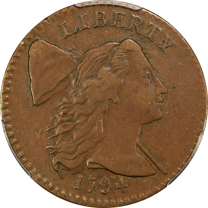 1794 Flowing Hair Large Cent (1c) S-30 Marred Field Obverse Image