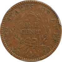 1794 Flowing Hair Large Cent (1c) S-30 Marred Field Reverse Image