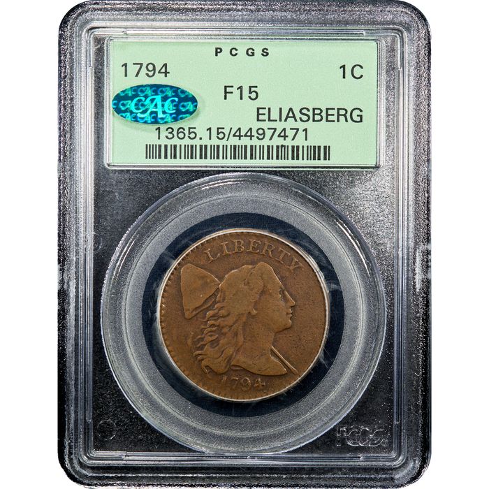 1794 Liberty Cap Large Cent (1c) OGH Ex-Eliasberg Obverse Slab Image