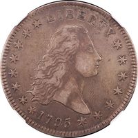 1795 Flowing Hair Dollar ($1) 2 Leaves Obverse Image