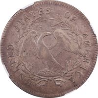 1795 Flowing Hair Dollar ($1) 2 Leaves Reverse Image