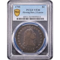 1795 Flowing Hair Dollar ($1) 2 Leaves Obverse Image