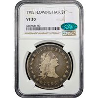 1795 Flowing Hair Dollar ($1) 3 Leaves Obverse Image