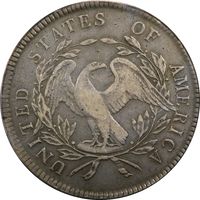 1795 Flowing Hair Dollar ($1) 3 Leaves OGH Reverse Image