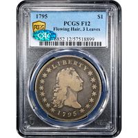 1795 Flowing Hair Dollar ($1) 3 Leaves Obverse Image
