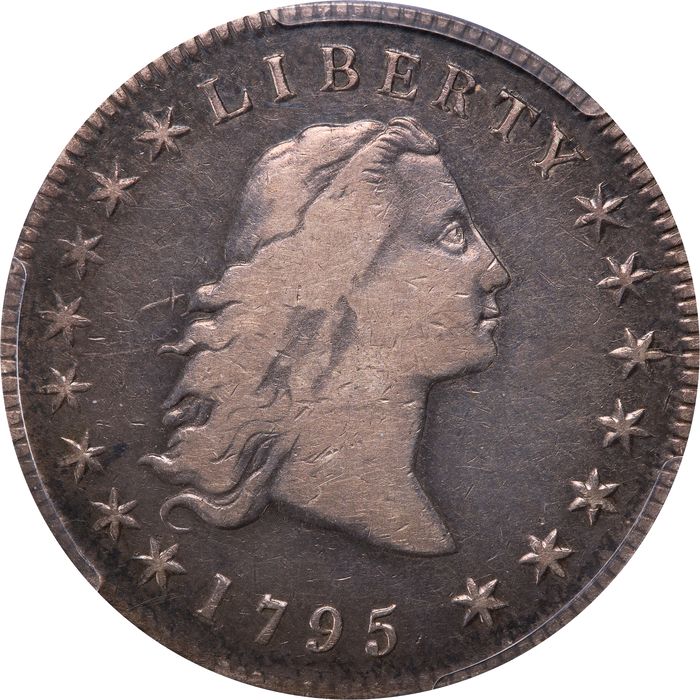 1795 Flowing Hair Dollar ($1) 3 Leaves Obverse Image