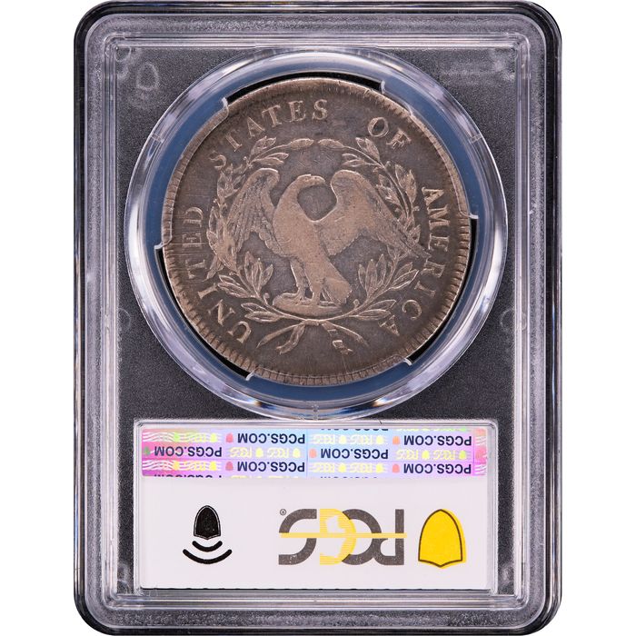 1795 Flowing Hair Dollar ($1) 3 Leaves Reverse Slab Image