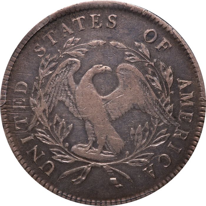 1795 Flowing Hair Dollar ($1) 3 Leaves Reverse Image