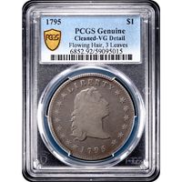 1795 Flowing Hair Dollar ($1) 3 Leaves Obverse Image