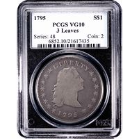 1795 Flowing Hair Dollar ($1) 3 Leaves Obverse Image