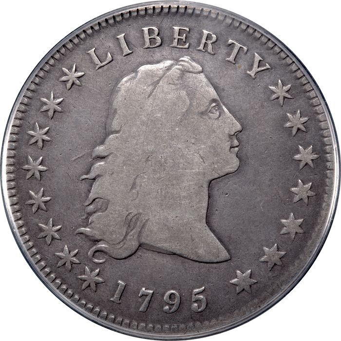 1795 Flowing Hair Dollar ($1) 3 Leaves Photo 3