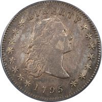 1795 Flowing Hair Dollar ($1) 3 Leaves Obverse Image