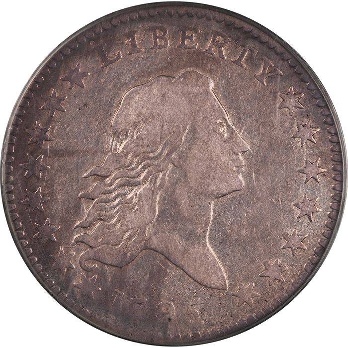 1795 Flowing Hair Half Dollar (50c) 2 Leaves Obverse Image