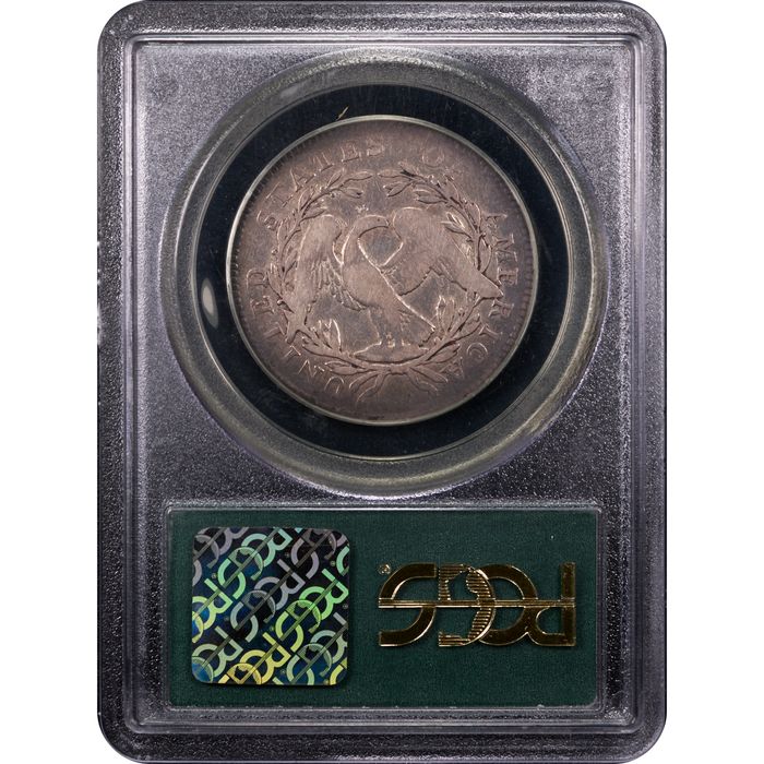1795 Flowing Hair Half Dollar (50c) 2 Leaves Reverse Slab Image