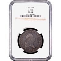 1795 Flowing Hair Half Dollar (50c) Obverse Slab Image