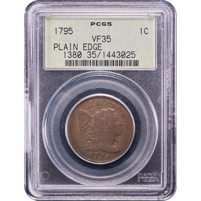 1795 Liberty Cap Large Cent (1c) Plain Edge OGH Obverse Slab Image