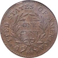 1795 Liberty Cap Large Cent (1c) Plain Edge OGH Reverse Image