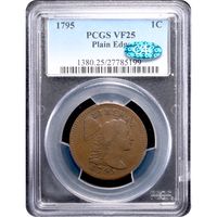 1795 Liberty Cap Large Cent (1c) Plain Edge Obverse Slab Image