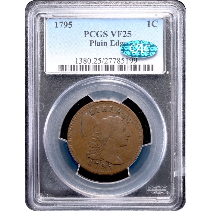1795 Liberty Cap Large Cent (1c) Plain Edge Obverse Slab Image