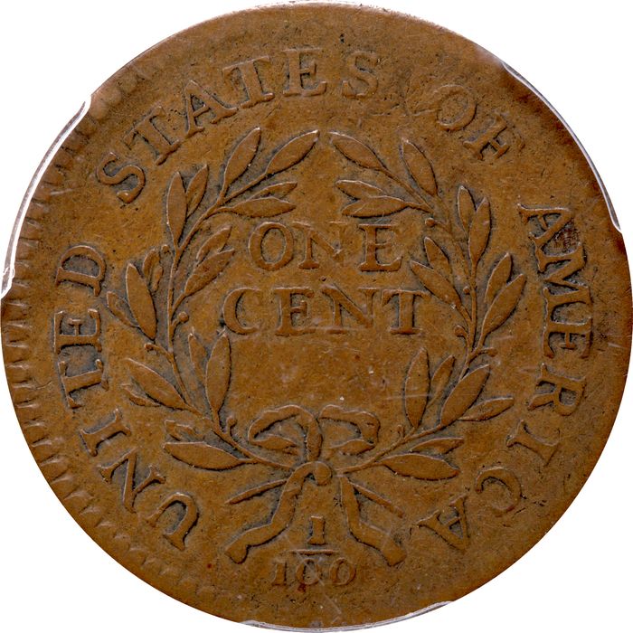 1795 Liberty Cap Large Cent (1c) Plain Edge Reverse Image