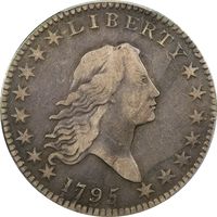 1795/1795 Flowing Hair Half Dollar (50c) 2 Leaves Recut Date Photo 3