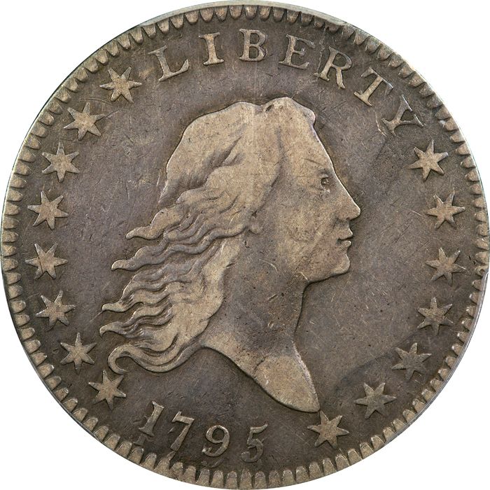 1795/1795 Flowing Hair Half Dollar (50c) 2 Leaves Recut Date Photo 3