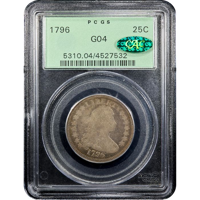 1796 Draped Bust Quarter (25c) OGH Obverse Image