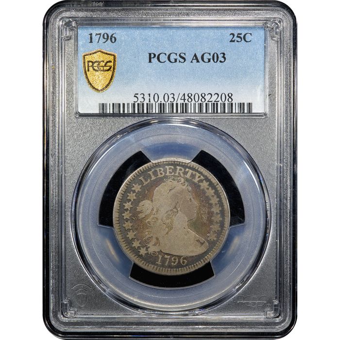 1796 Draped Bust Quarter (25c) Obverse Slab Image