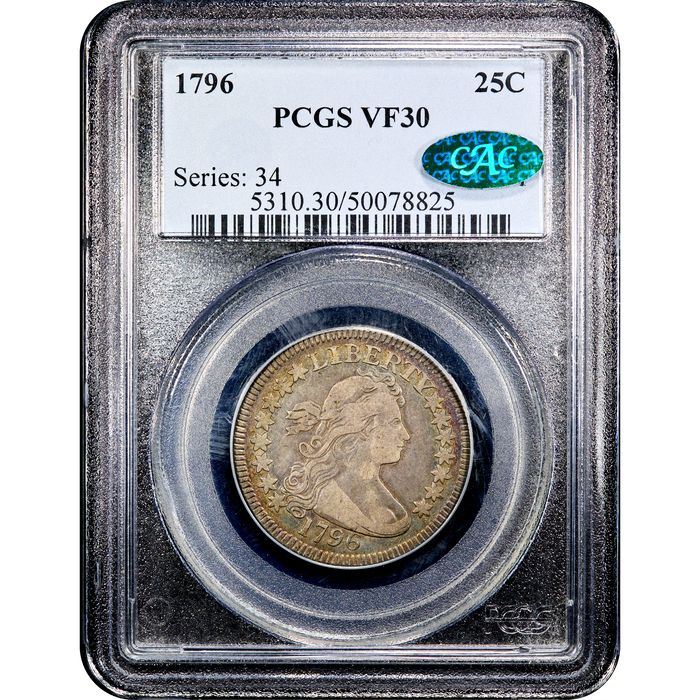 1796 Draped Bust Quarter (25c) Obverse Slab Image