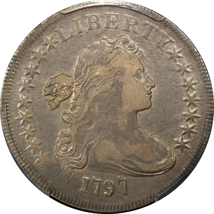 1797 Draped Bust Dollar ($1) 9x7 Stars Large Letters Obverse Image