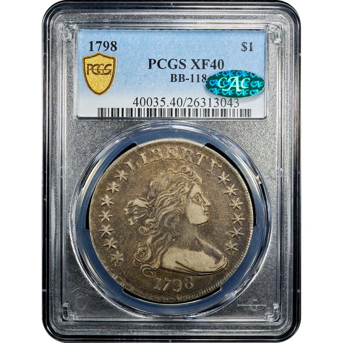 1798 Draped Bust Dollar ($1) BB-118  Obverse Slab Image