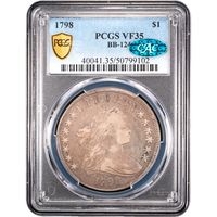 1798 Draped Bust Dollar ($1) BB-124 Obverse Slab Image