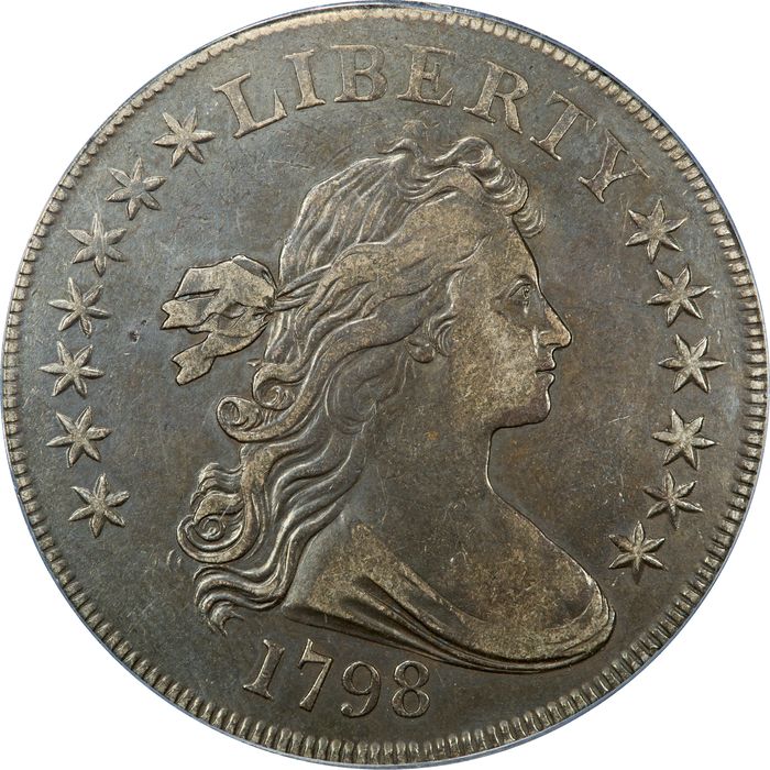 1798 Draped Bust Dollar ($1) Small Eagle, 13 Stars Obverse Image