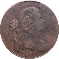 1798 Draped Bust Large Cent (1c) 2nd Hair Style Obverse Image