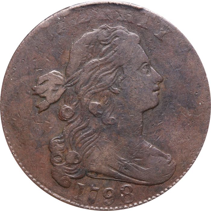 1798 Draped Bust Large Cent (1c) 2nd Hair Style Obverse Image