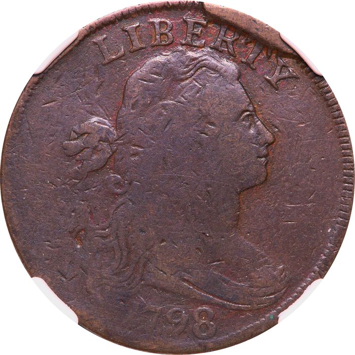 1798 Draped Bust Large Cent (1c) First Hair Style S-148 Photo 3