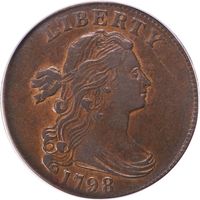 1798 Draped Bust Large Cent (1c) Second Hair Style OGH Photo 3