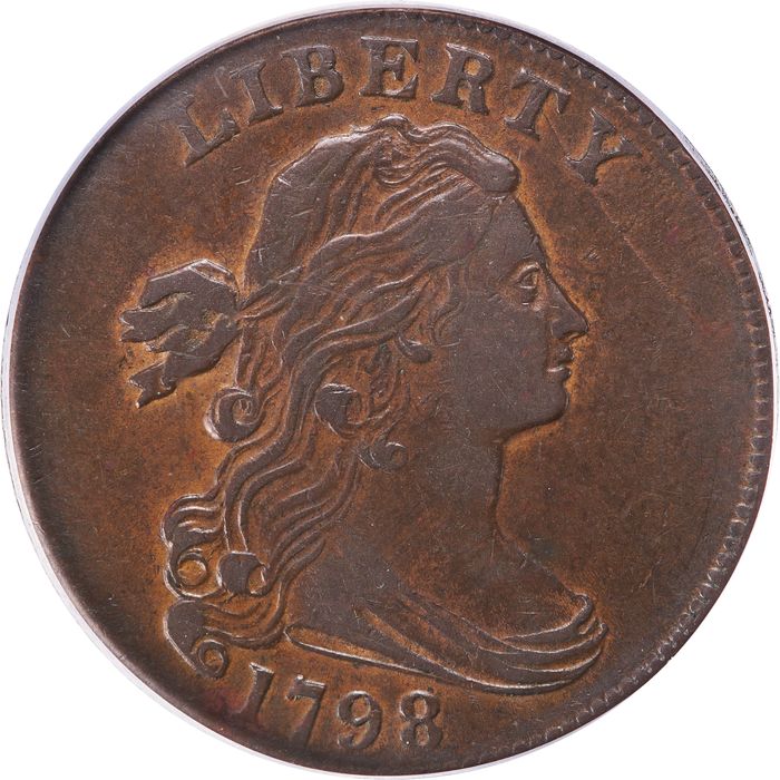 1798 Draped Bust Large Cent (1c) Second Hair Style OGH Photo 3