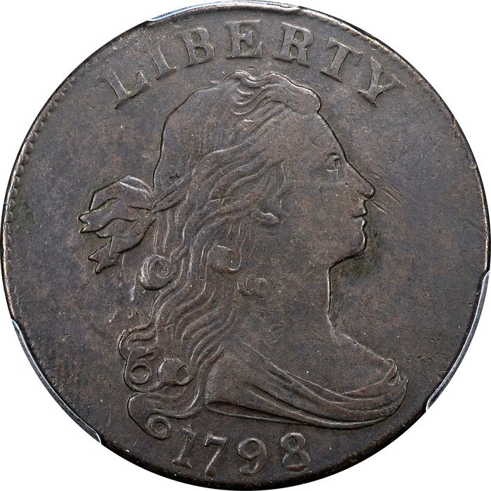 1798 Draped Bust Large Cent (1c) Second Hair Style S-175 Obverse Image