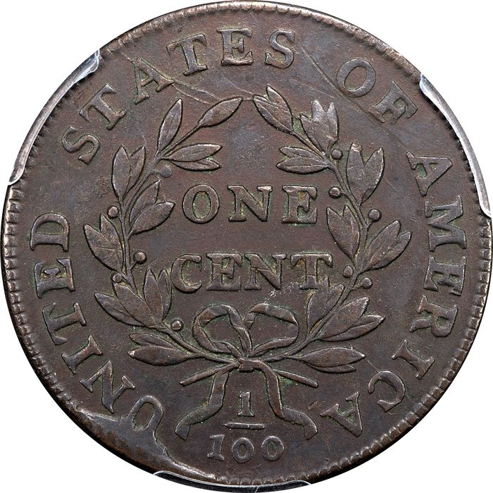 1798 Draped Bust Large Cent (1c) Second Hair Style S-175 Reverse Image